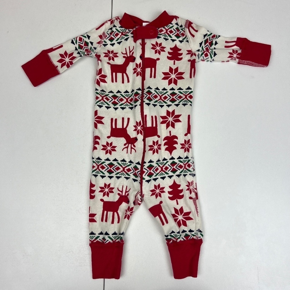 Hanna Andersson Nordic Print Christmas Pajamas Sz 50CM 0-6M